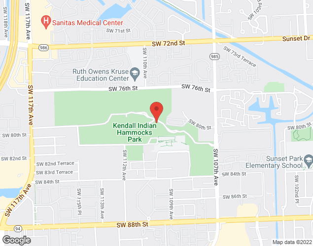Map showing location at 11395 Southwest 79th Street, Miami, FL