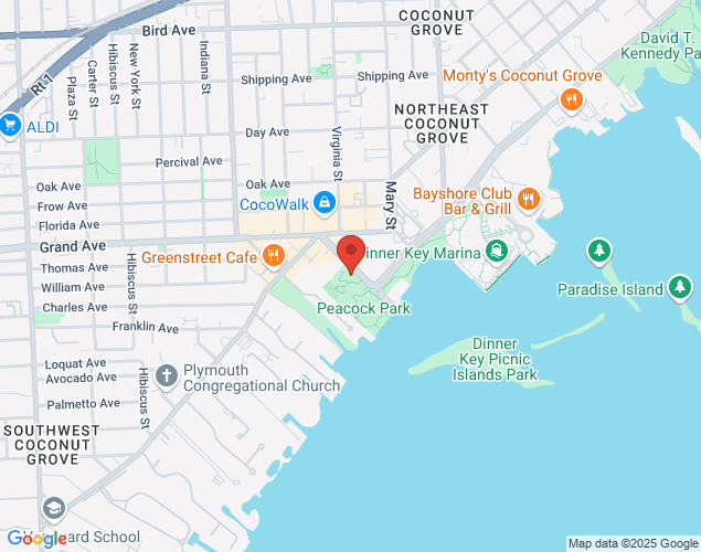 Map showing location at 2820 McFarlane Rd,, Miami, FL