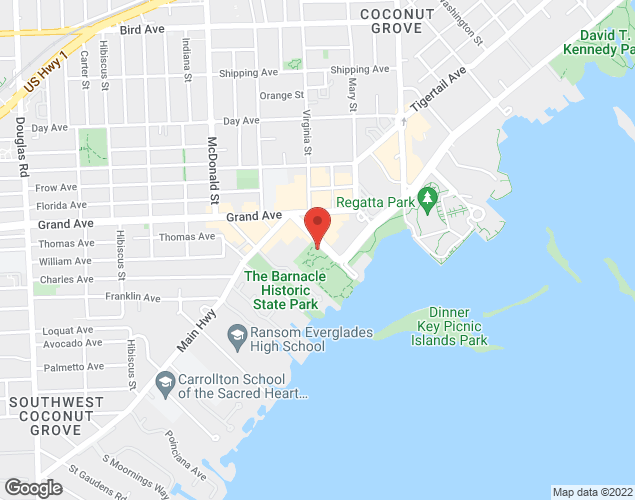 Map showing location at 2820 McFarlane Rd, Miami, FL