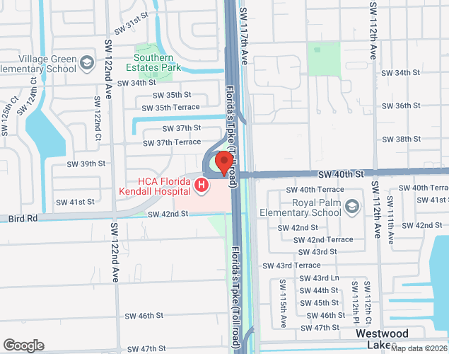 Map showing location at 7900 SW 40th Street (Bird Road), Miami, FL
