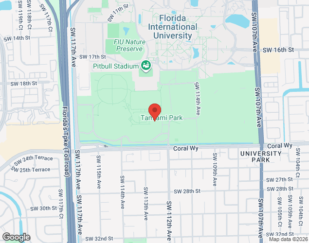 Map showing location at 11201 SW 24th St, Miami, FL