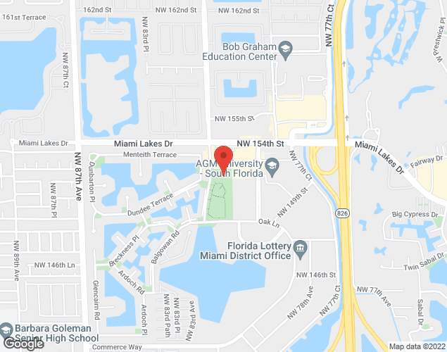 Map showing location at 15151 nw 82nd avenue, Miami Lakes, FL