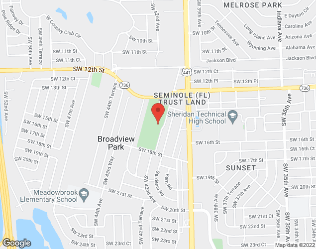 Map showing location at 1500 SW 42nd Ave, Fort Lauderdale, FL