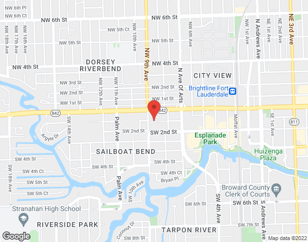 Map showing location at 100 Lauderdale Trail, Fort Lauderdale, FL