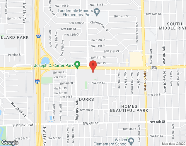 Map showing location at 1450 W. Sunrise Blvd., Fort Lauderdale, FL