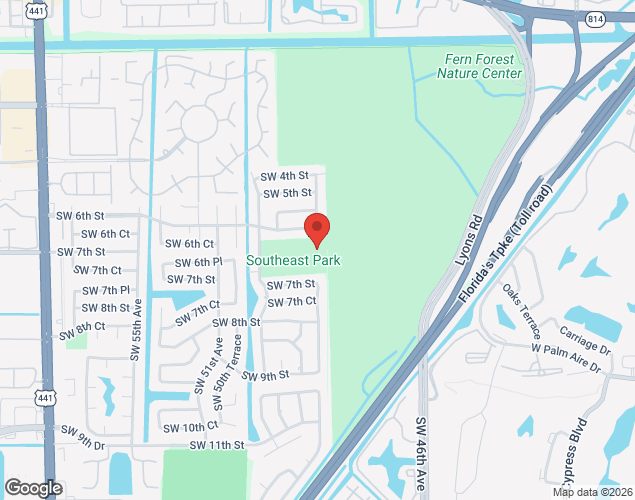 Map showing location at 655 S.W. 50th Ave, Margate, FL