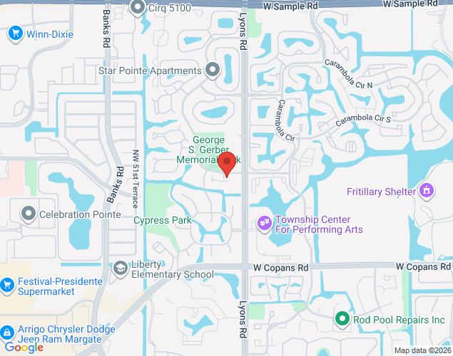 Map showing location at 4630 Northwest 30th Street, Coconut Creek, FL