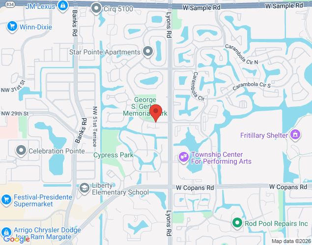 Map showing location at 4630 Northwest 30th Street, Coconut Creek, FL