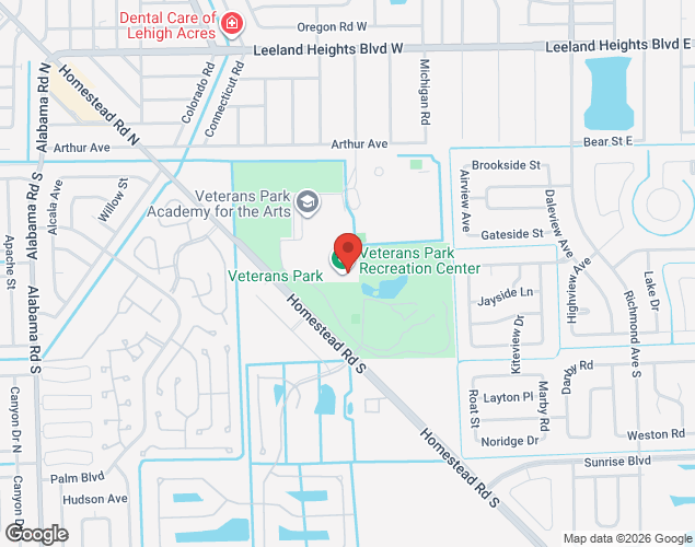 Map showing location at 55 Homestead Rd S, Lehigh Acres, FL