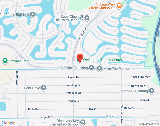 Map showing location at 3100 Lyons Road, Wellington, FL