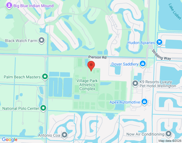 Map showing location at 11700 Pierson Road, Wellington, FL