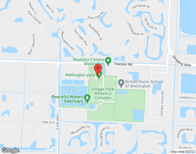 Map showing location at Village Park, 11700 Pierson Road, Wellington, FL