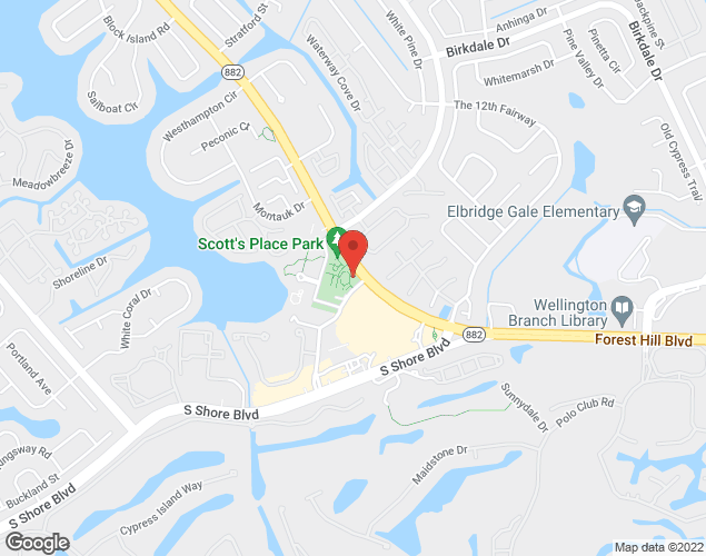 Map showing location at 12100 Forest Hill Boulevard, Wellington, FL