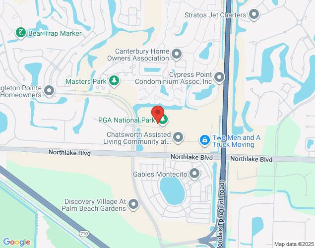 Map showing location at 1 Ryder Cup Blvd, Palm Beach Gardens, FL