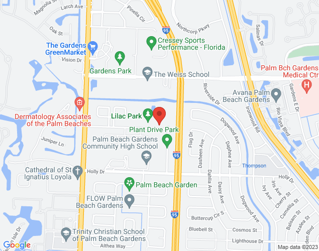 Map showing location at 4125 Lilac Street, Palm Beach Gardens, FL