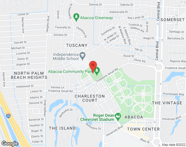 Map showing location at 1501 Frederick Small Road, Jupiter, FL