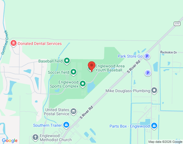 Map showing location at 1300 S River Rd, Englewood, FL