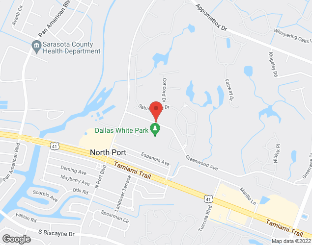 Map showing location at 5900 Greenwood Ave, North Port, FL