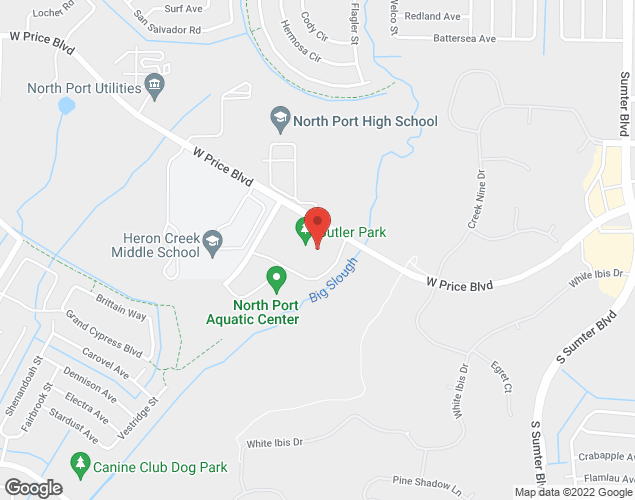 Map showing location at 6205 W Price BLVD, North Port, FL