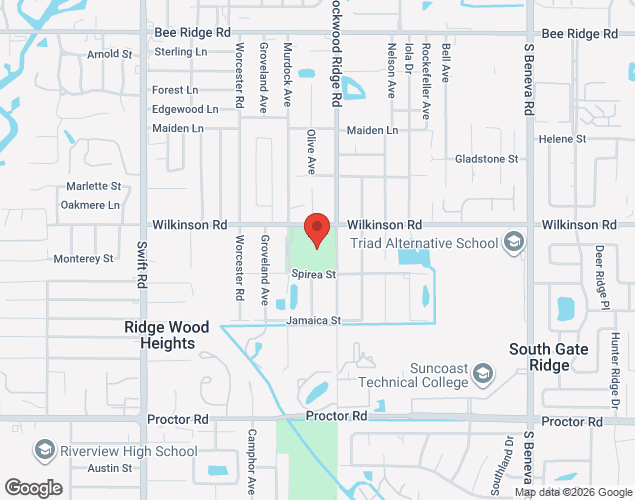 Map showing location at 4430 S Lockwood Ridge Rd, Sarasota, FL
