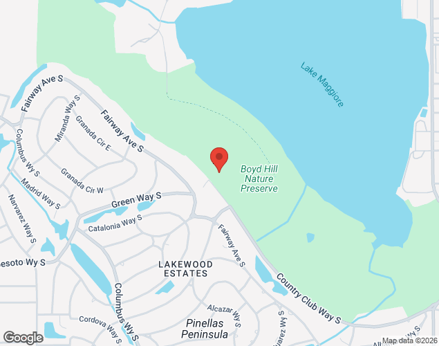 Map showing location at 2001 Country Club Way South, St. Petersburg, FL