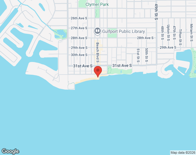 Map showing location at 5500 Shore Blvd S, Gulfport, FL