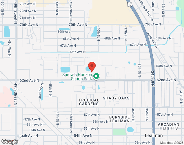 Map showing location at 4015 62nd Ave N, Pinellas Park, FL