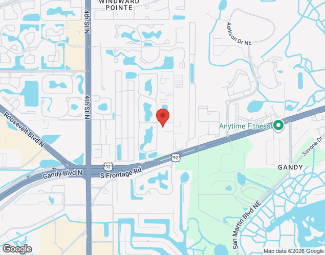 Map showing location at 380 105th Terrace NE, Tampa Bay, FL