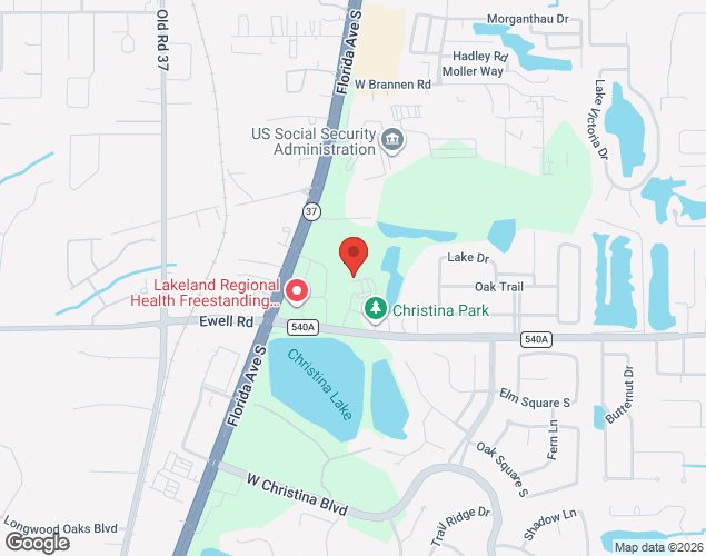 Map showing location at 625 Co Rd 540A, Lakeland, FL