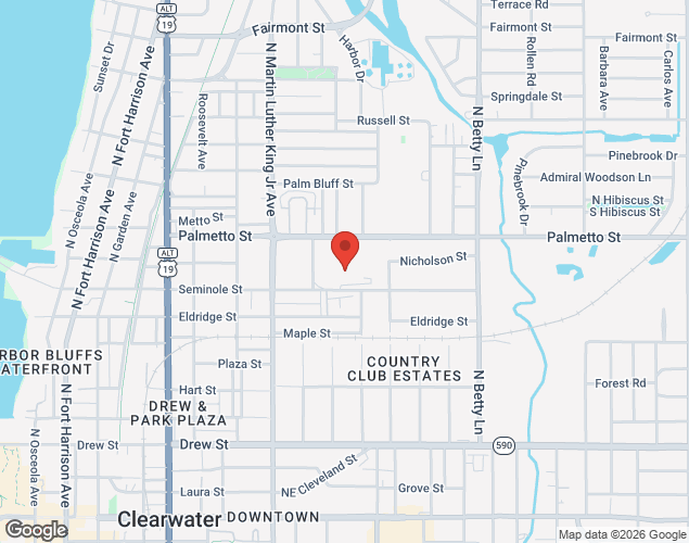 Map showing location at 800 Phillies Dr, Clearwater, FL