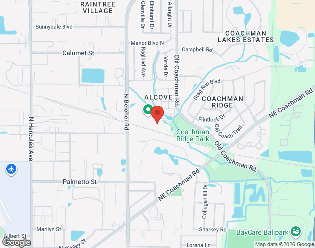 Map showing location at 1501 N Belcher Road, Clearwaer, FL