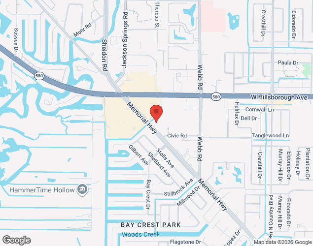 Map showing location at 6621 Memorial Hwy, Tampa, FL