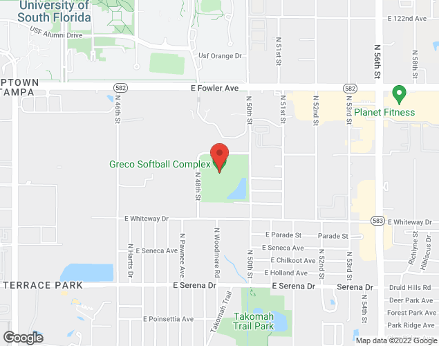 Map showing location at 11000 N. 50th St.., Tampa, FL