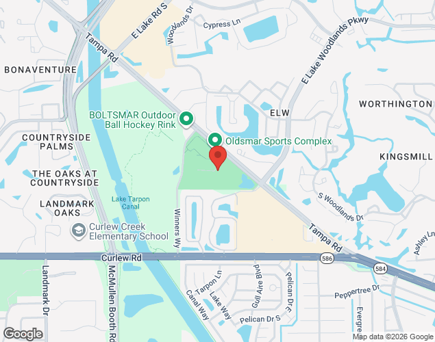 Map showing location at 3120 Tampa Road, Oldsmar, FL