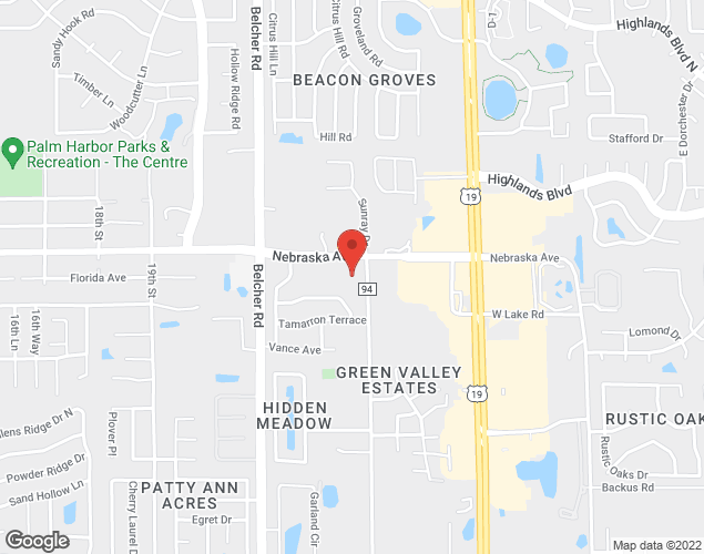 Map showing location at 1151 Riviere Road, Palm Harbor, FL