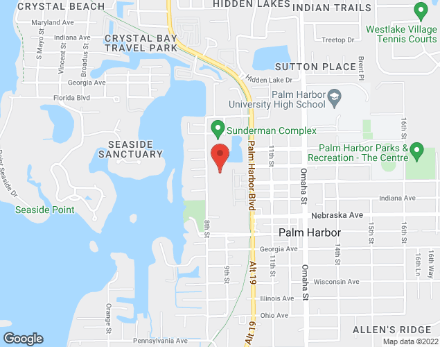 Map showing location at 1631 9th Street, Palm Harbor, FL