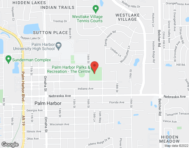 Map showing location at 1500 16th Street, Palm Harbor, FL