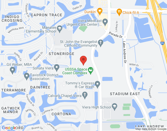 Map showing location at 5800 Stadium Parkway, Melbourne, FL