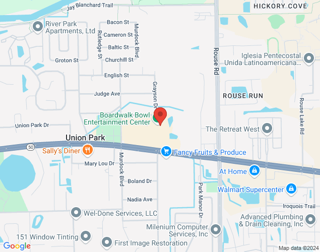 Map showing location at 10749 E Colonial Dr, Orlando, FL