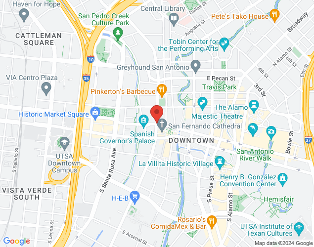 Map showing location at , San Antonio, 