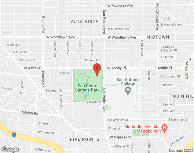 Map showing location at , San Antonio, TX