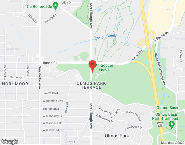 Map showing location at 5200 McCullough Ave, San Antonio, TX