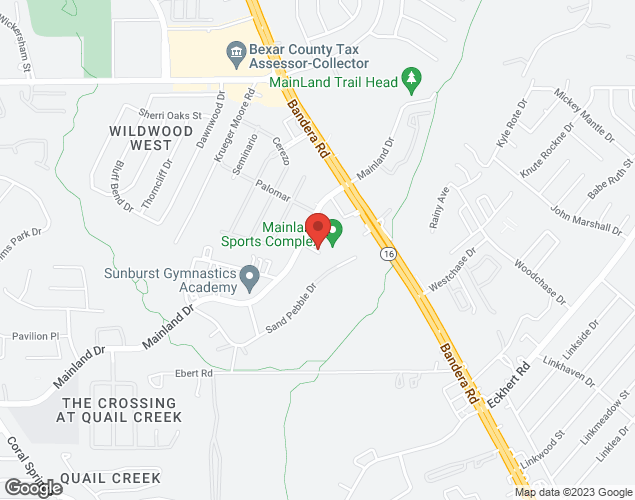 Map showing location at 8002 Sand Pebble, San Antonio, TX