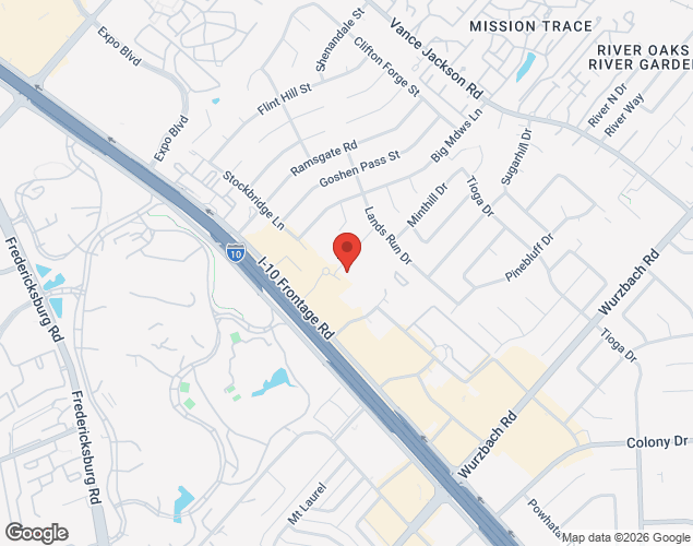 Map showing location at 4302 Hyatt Pl Dr, San Antonio, 