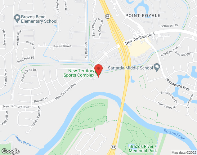 Map showing location at 5350 New Territory Blvd, Sugar Land, TX