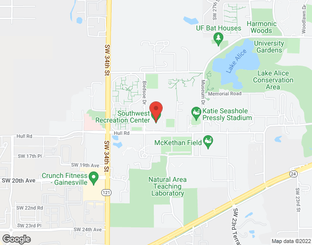 Map showing location at 3150 Hull Road, Gainesville, FL