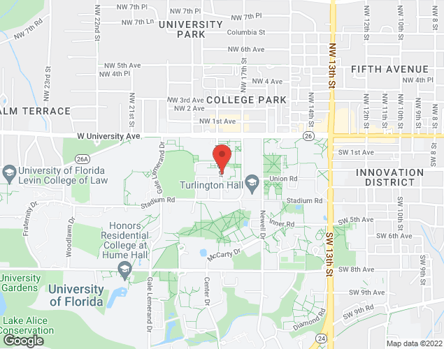 Map showing location at 150 Fletcher Drive, Gainesville, FL