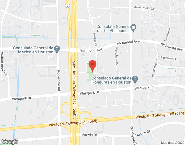 Map showing location at 10570 Westpark, Houston, TX