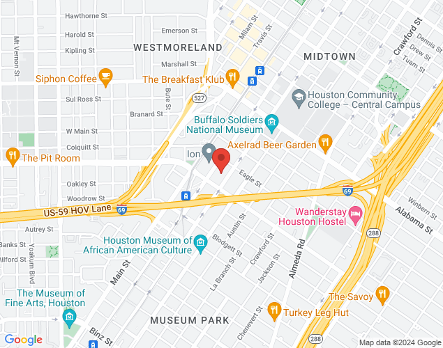 Map showing location at 4203 Fannin St., Houston, TX