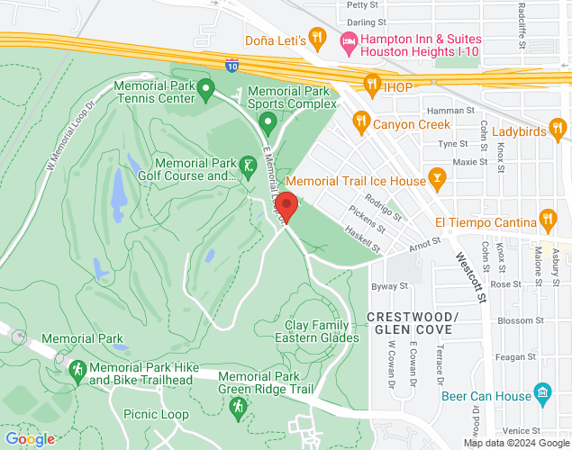 Map showing location at 900 E. Memorial Loop Dr, Houston, TX